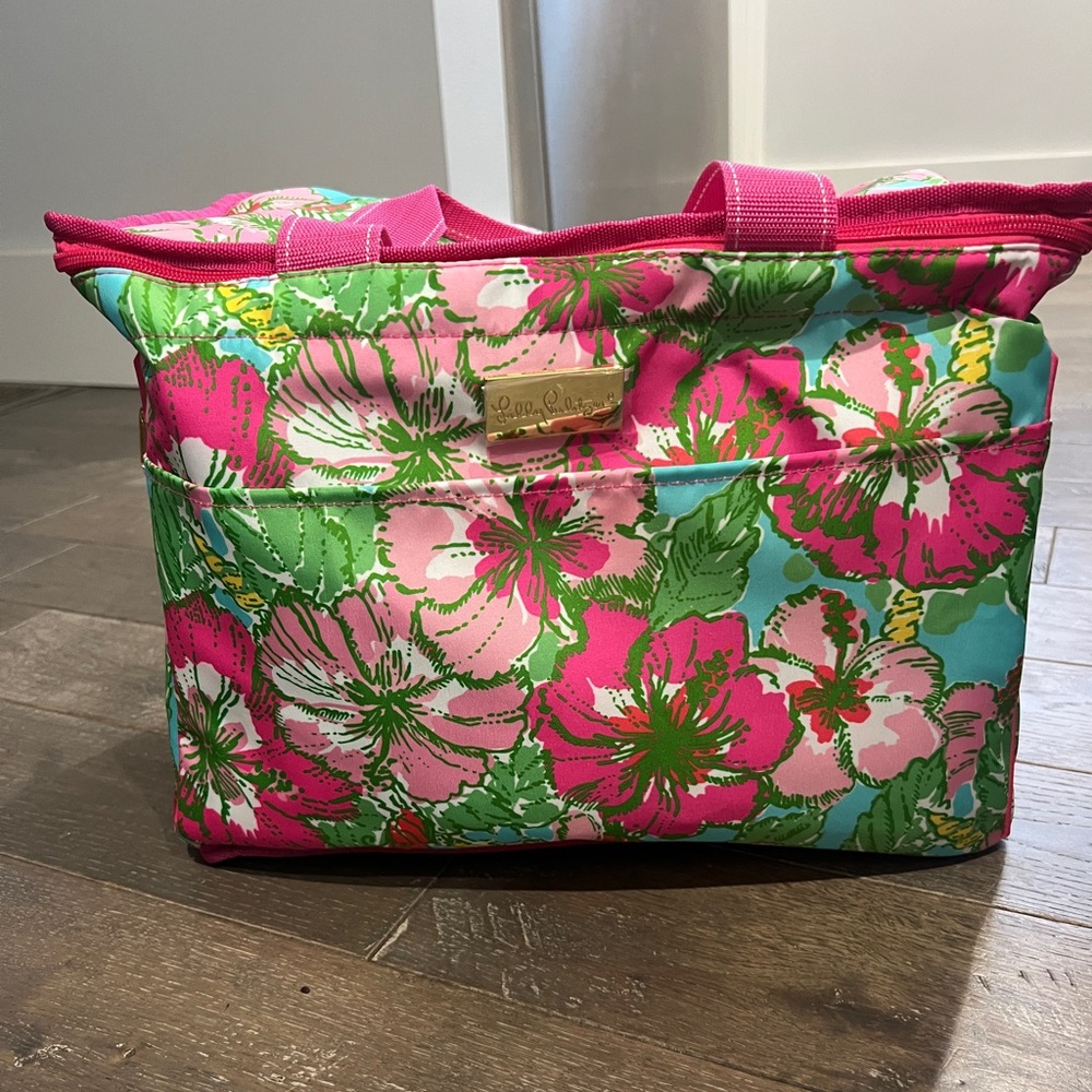 Lilly Pulitzer Vibrant Floral Tote - Pink, Green, and Blue